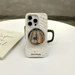 Minimalist Speckled Phone Case with Detachable Pumpkin Stand