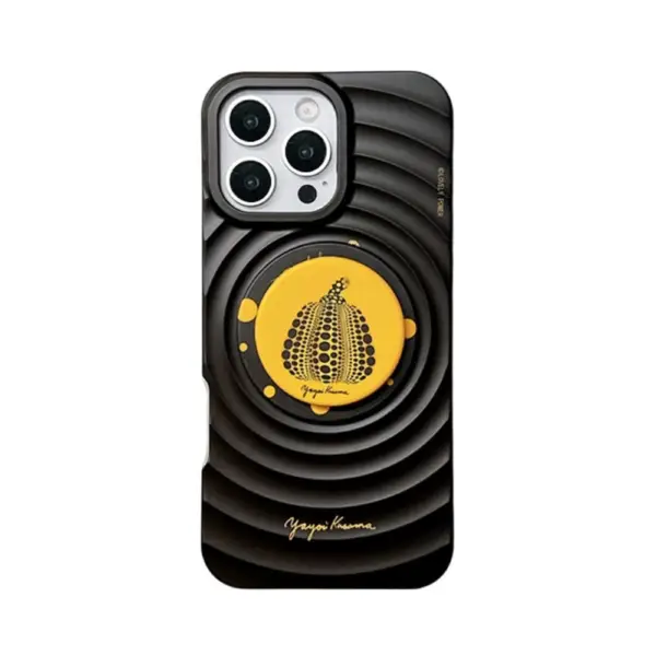 Art-Inspired Pumpkin Phone Case - Black & Yellow
