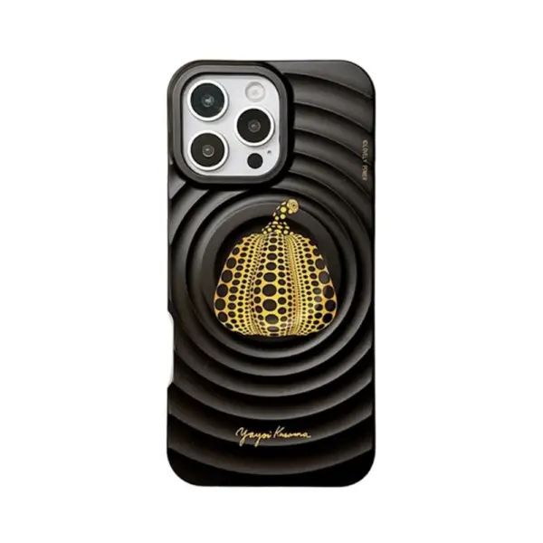 Art-Inspired Pumpkin Phone Case - Black & Yellow
