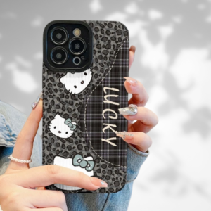 Lucky Black Hello Kitty Phone Case – Chic & Edgy Design