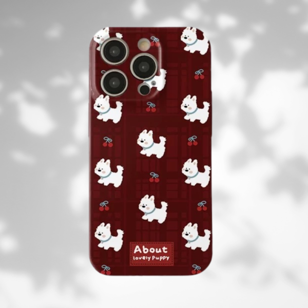 Lovely Puppy Pattern Phone Case – Cute & Playful Design