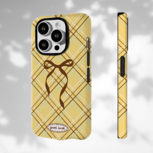 Elegant Plaid Bow Phone Case – Chic & Timeless Design